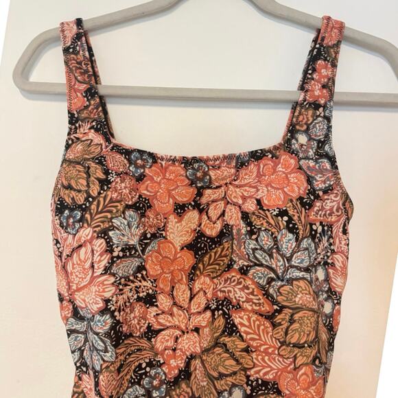 NWT A Pea In The Pod Square-Neck Maternity One Piece Swimsuit Floral Size M - Picture 2 of 6